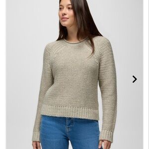 PrAna Cades Cove Sweater Large Oatmeal Like New Earthy Knit